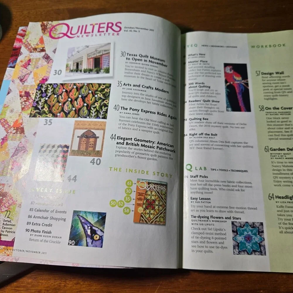 Lot of 2 Quilter's Newsletter Magazine Jan/Feb 1998, Oct/Nov 2011